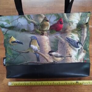 James Hautman Tote Bag Purse Birds Motif Quote Each New Day Gift From Above